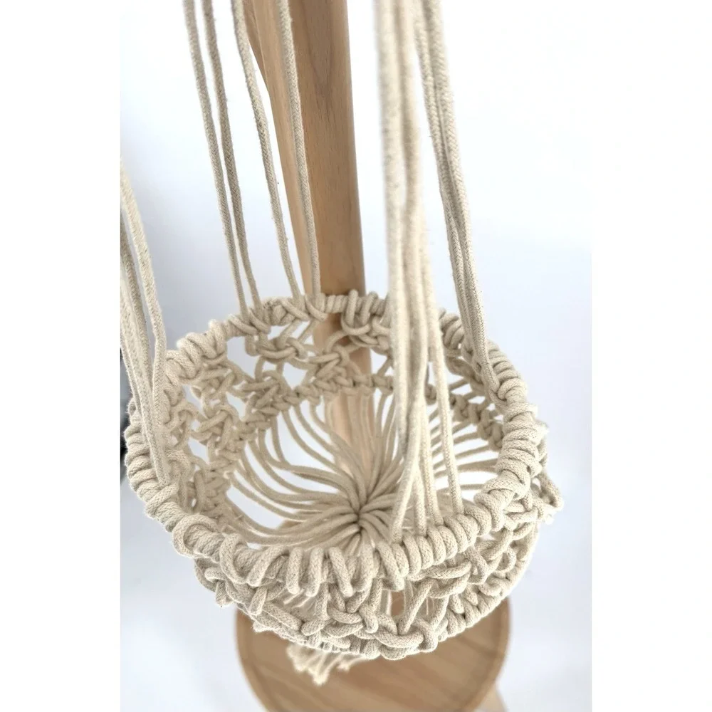 Macrame‎ Plant Hanger Boho Cotton Rope 37in Hanging Planter Fits 6in Pot